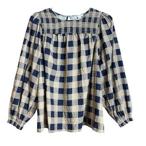 Summersalt the perfect smock top plaid popover XL